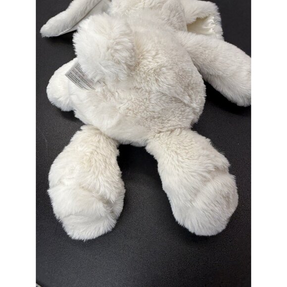 Spark Create Soft Bunny Rabbit White Plush Satin Ears Rattle 16” Stuffed Animal - Picture 6 of 11